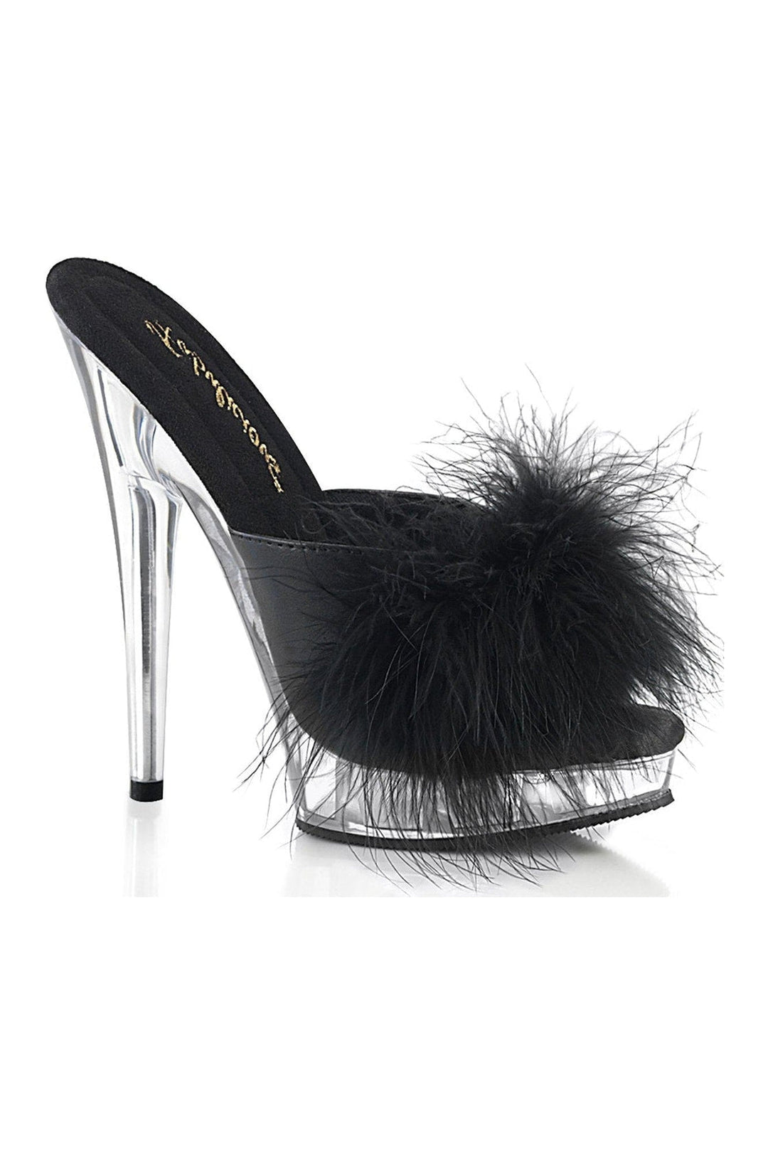 SULTRY-601F Slide | Black Faux Leather-Slides-Fabulicious-Black-6-Faux Leather-SEXYSHOES.COM