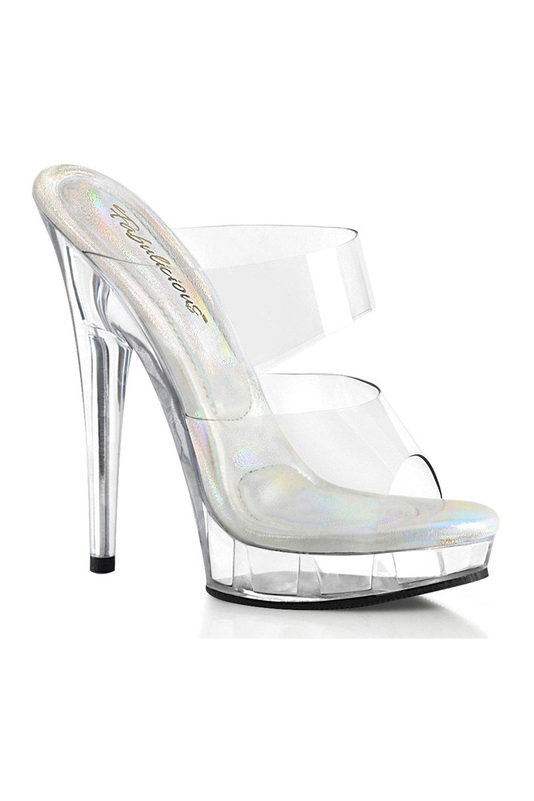 SULTRY-602 Slide | Clear Vinyl-Slides-Fabulicious-Clear-5-Vinyl-SEXYSHOES.COM