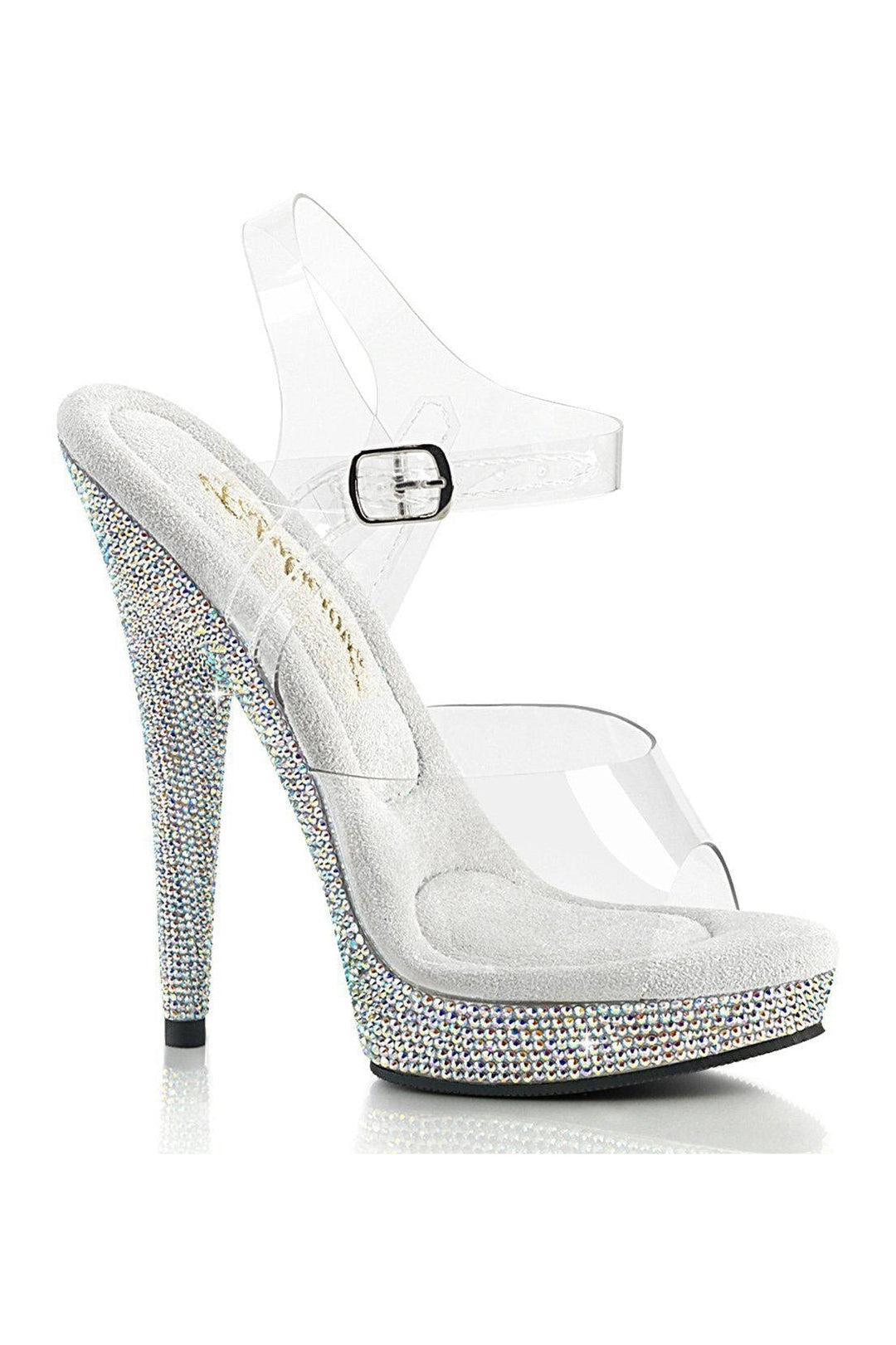 SULTRY-608DM Sandal | Clear Vinyl-Sandals-Fabulicious-Clear-6-Vinyl-SEXYSHOES.COM