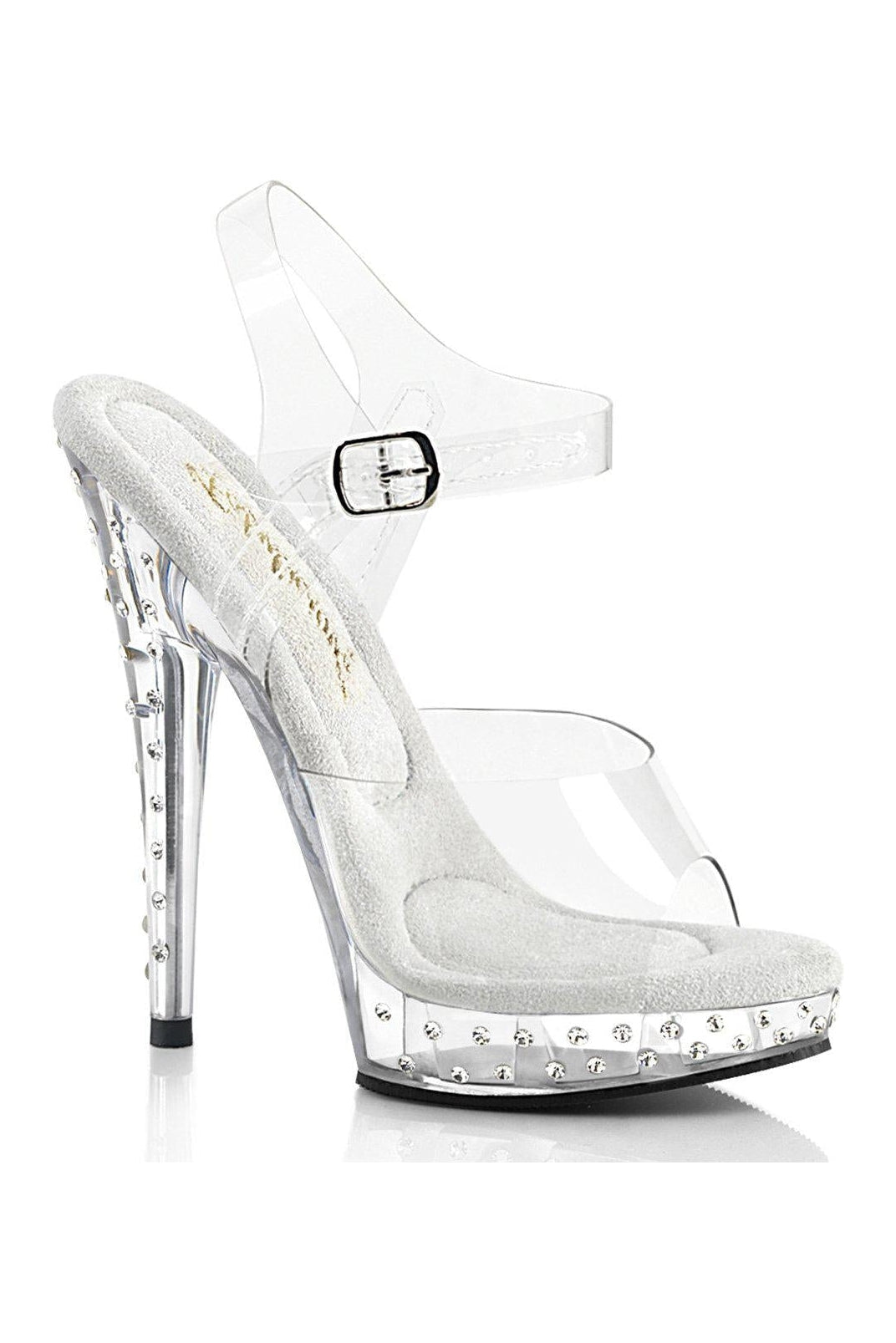 SULTRY-608SDT Sandal | Clear Vinyl-Sandals-Fabulicious-Clear-6-Vinyl-SEXYSHOES.COM