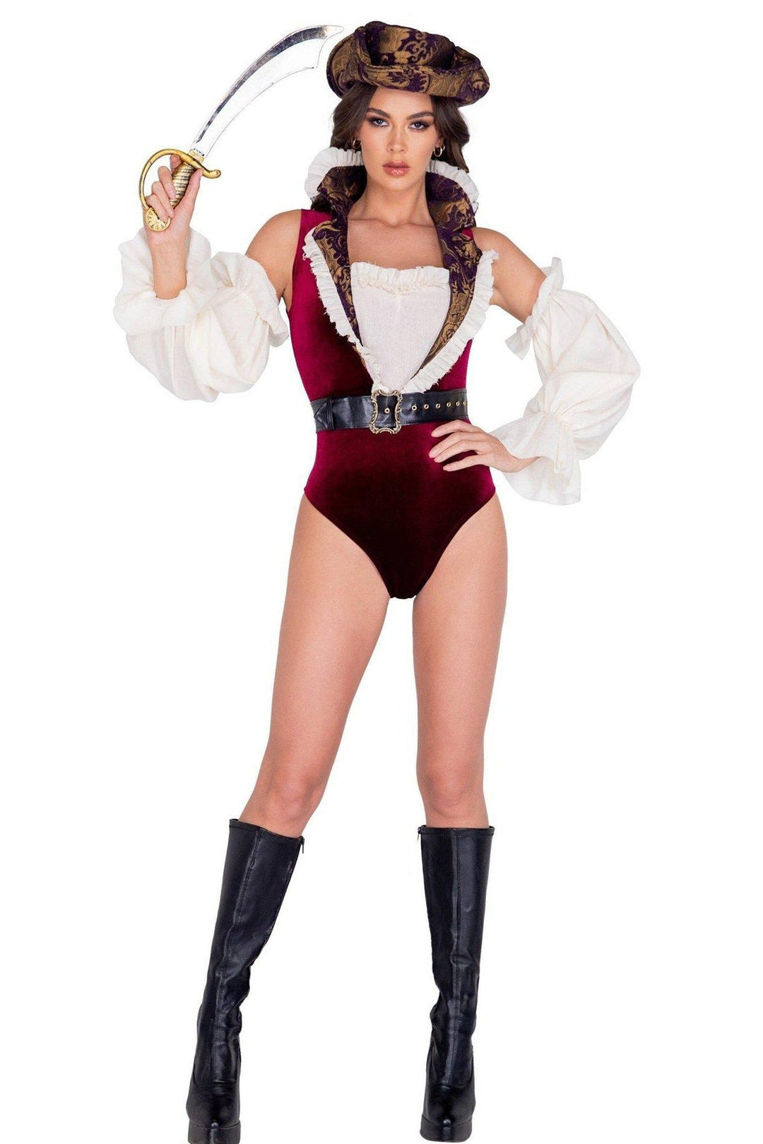 Sultry Pirates Costume-Pirate Costumes-Roma Costumes-Red-L-SEXYSHOES.COM