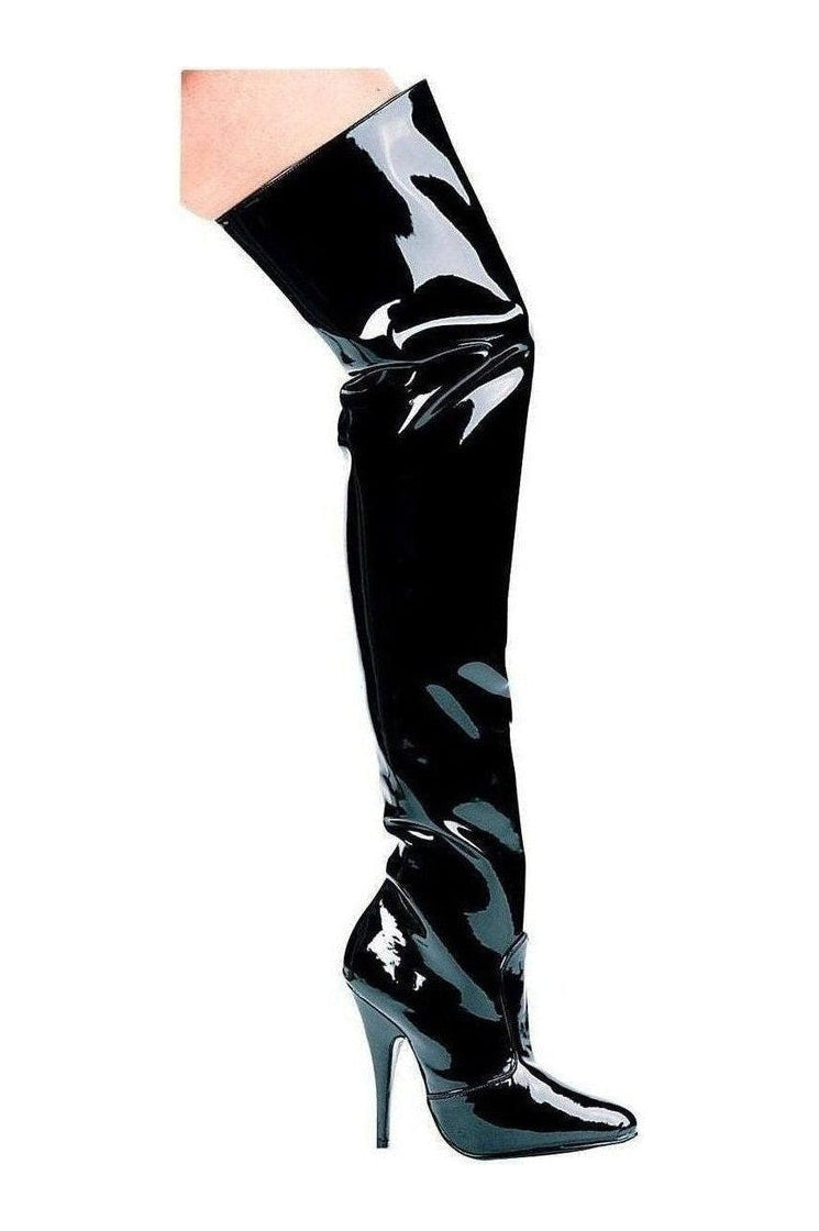 Ellie Shoes SUSIE Thigh Boot in Black Patent from SexyShoes.com