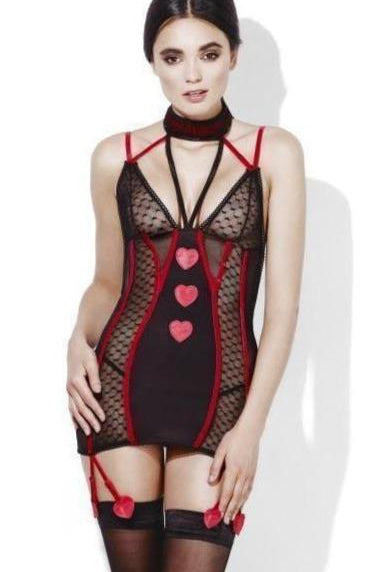 Sweetheart Queen of Hearts | Black-Fever-Black-Fantasy Lingerie-SEXYSHOES.COM