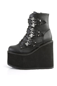 Demonia SWING-103  Wedge in Black Faux Leather