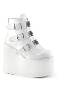 SWING-105 Demonia Platform Pump | White Faux Leather