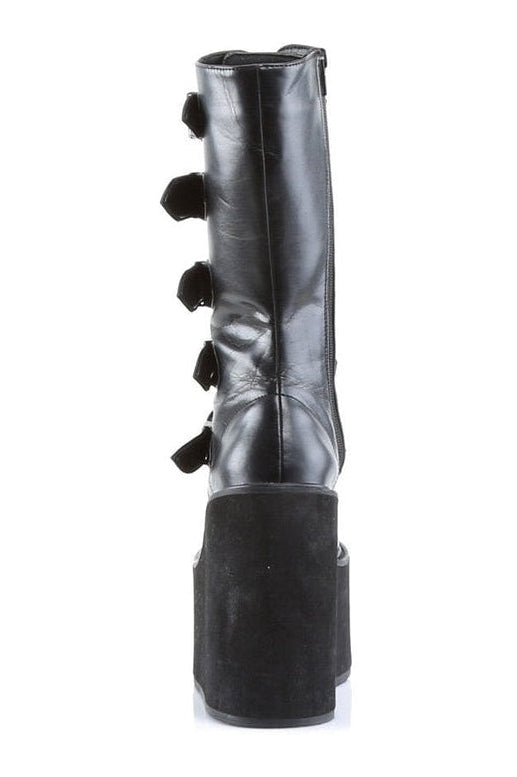 SWING-220 Demonia Wedge | Black Faux Leather-Demonia-Wedges-SEXYSHOES.COM
