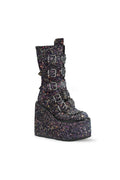 SWING-230G Demonia Knee Boot | Black Glitter