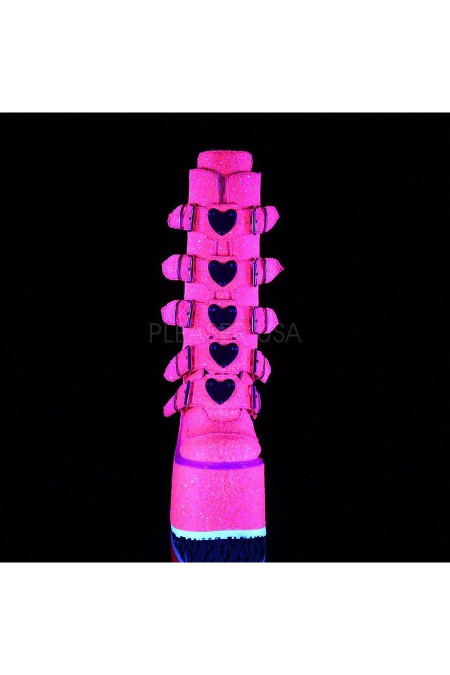 Demonia SWING-230G  Knee Boot in Pink Glitter