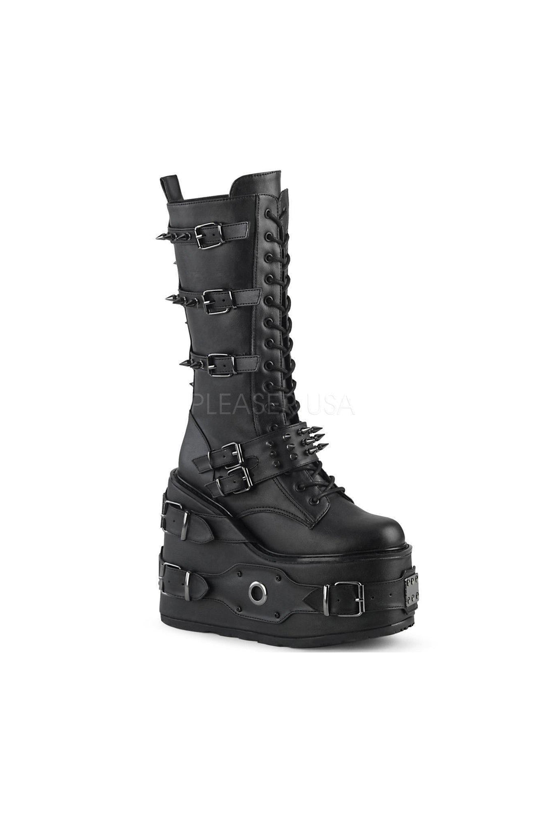 Demonia SWING-327  Ankle Boot in Black Faux Leather from SexyShoes.com