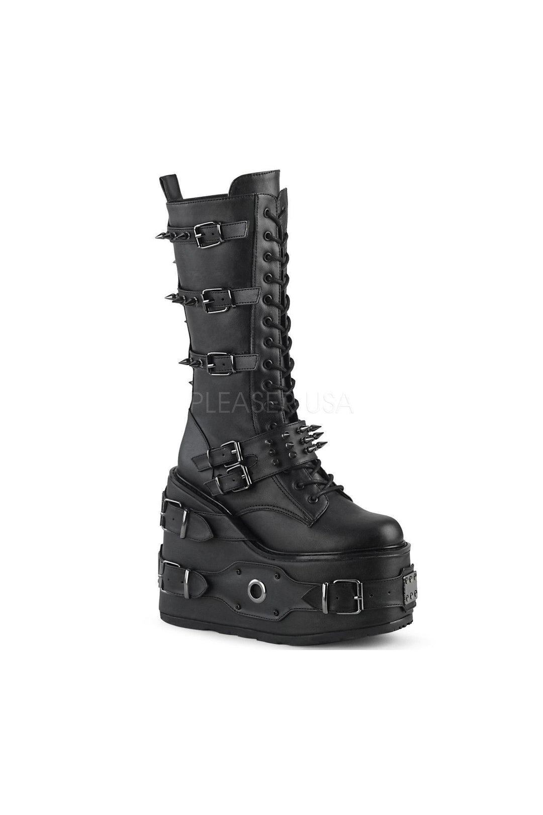 SWING-327 Demonia Ankle Boot | Black Faux Leather-Demonia-SEXYSHOES.COM