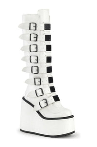 Demonia SWING-815 Knee Boot in White Faux Leather from SexyShoes.com