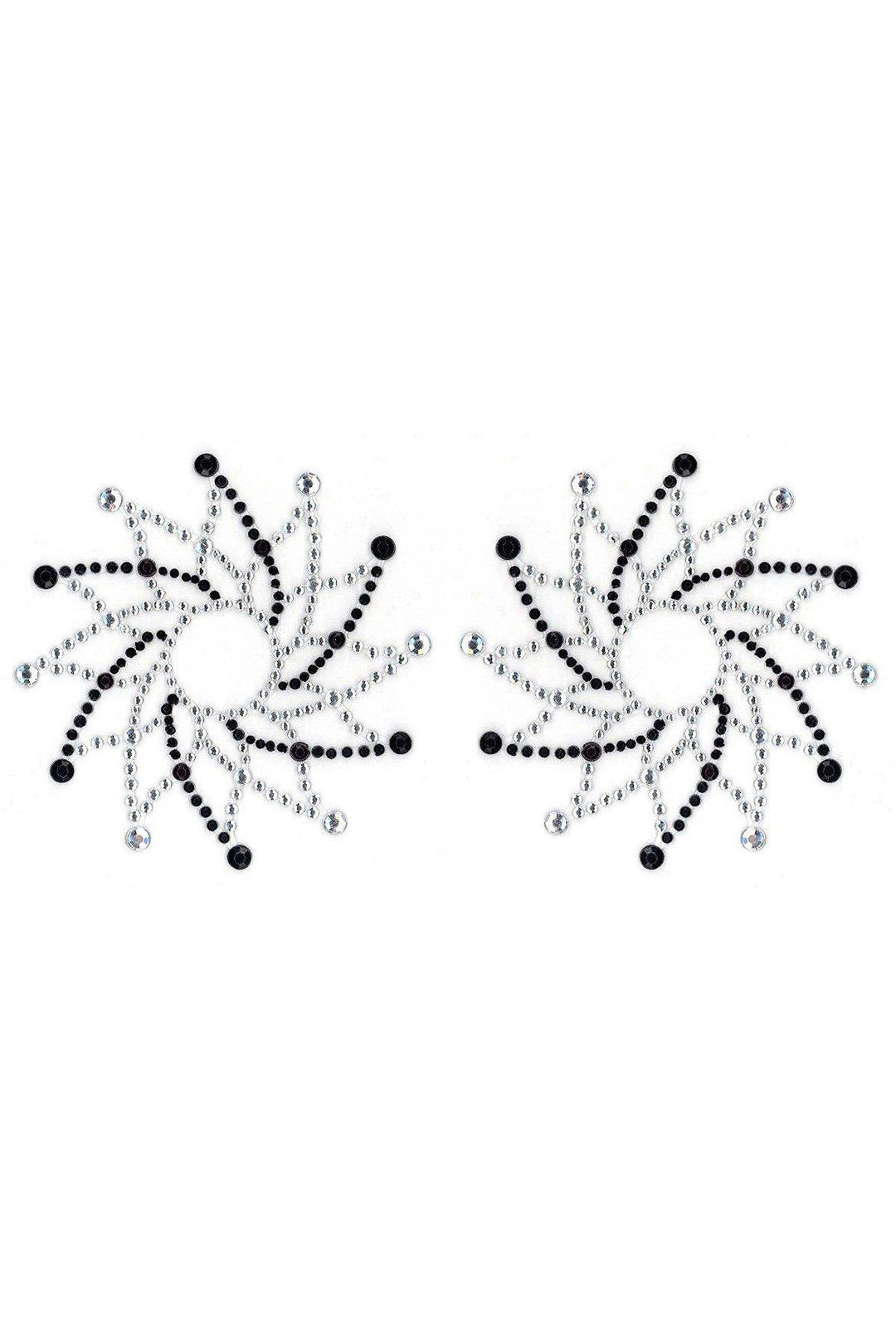 Swirl Star Sparkle Pasties-Pasties-Peekaboo Pasties-Black-O/S-SEXYSHOES.COM