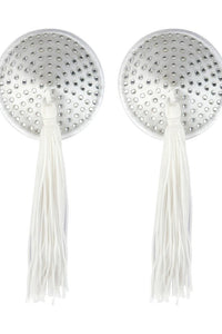 Peekaboo Pasties Rhinestone & Tassel Pasties in White  from SexyShoes.com