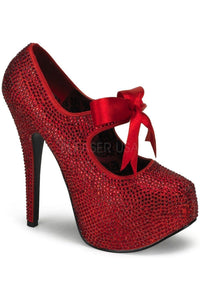 Bordello TEEZE-04R Pump in Red Rhinestones from SexyShoes.com