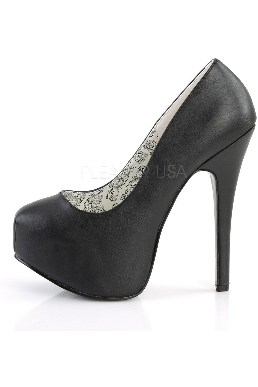 TEEZE-06 Pump | Black Faux Leather-Bordello-Pumps-SEXYSHOES.COM