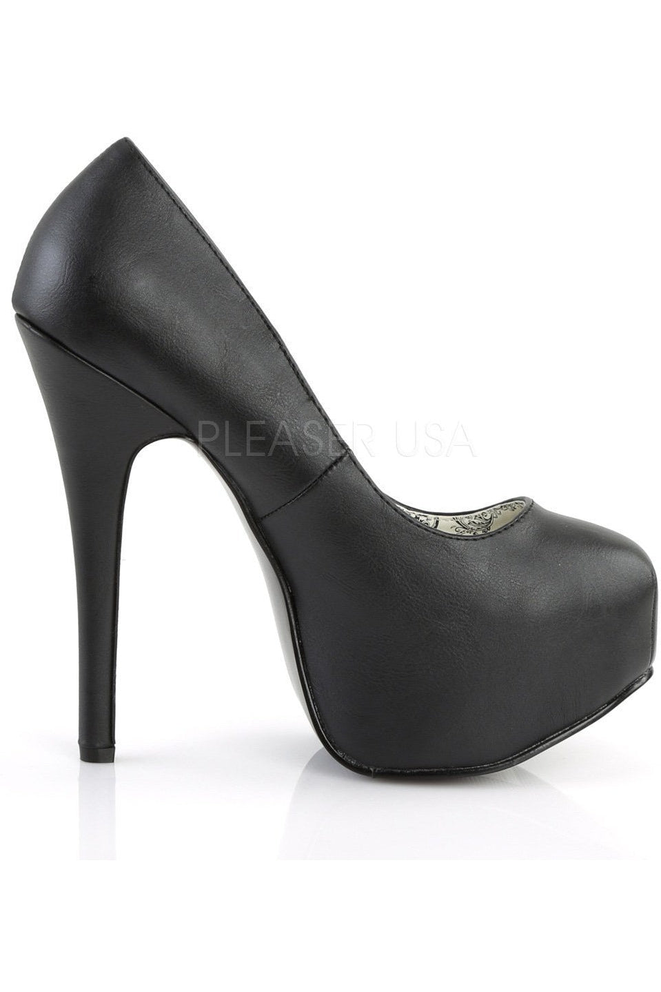 Bordello TEEZE-06 Pump in Black Faux Leather