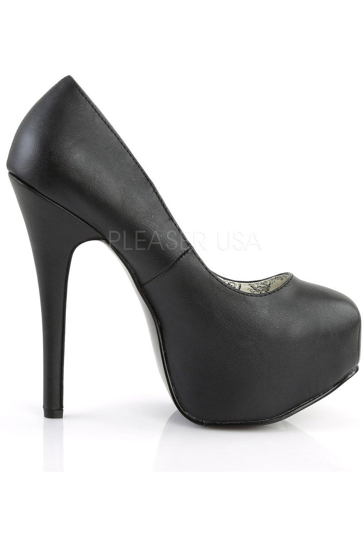 TEEZE-06 Pump | Black Faux Leather-Bordello-Pumps-SEXYSHOES.COM