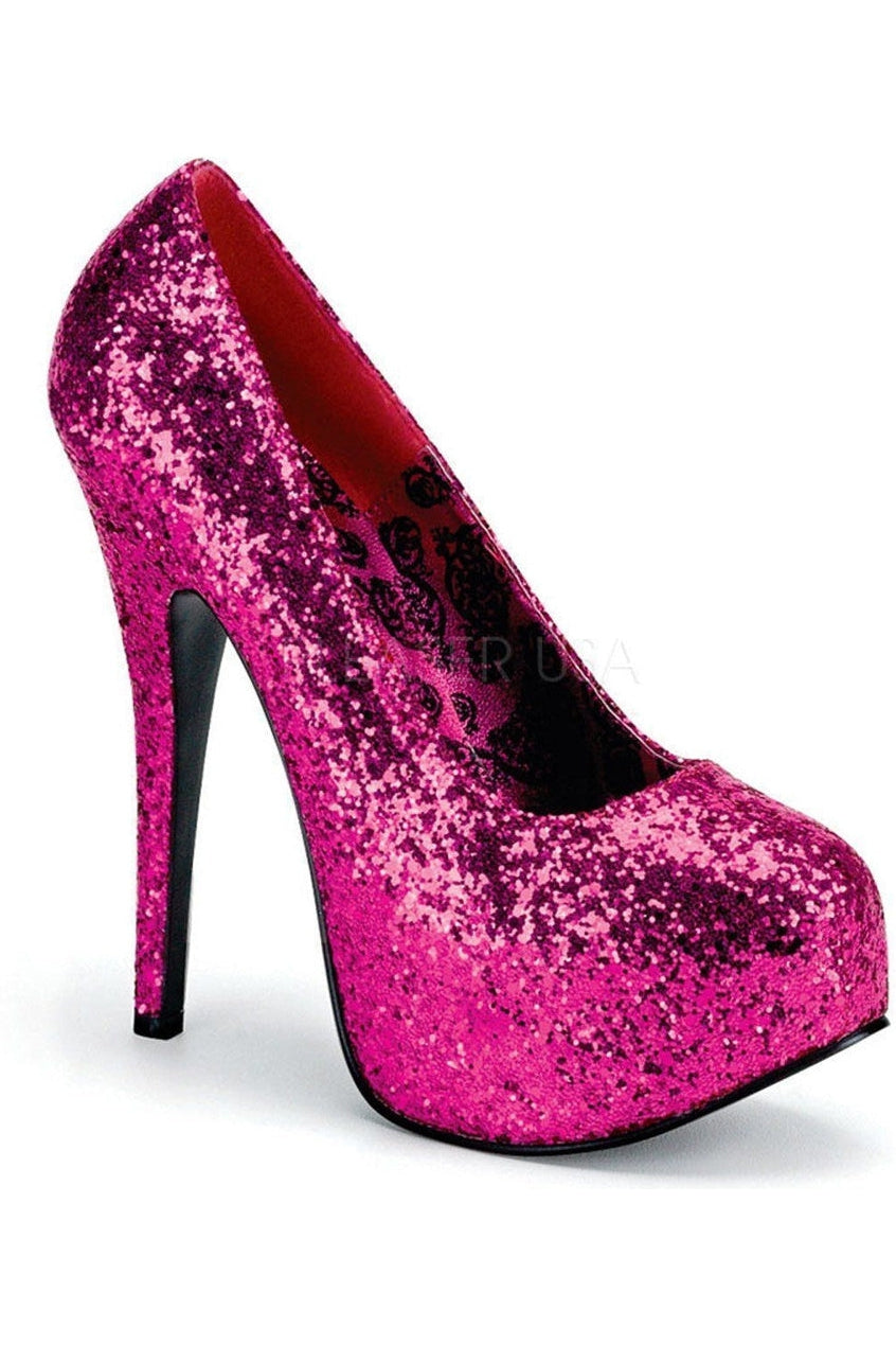 Bordello TEEZE-06G Pump in Fuchsia Glitter from SexyShoes.com