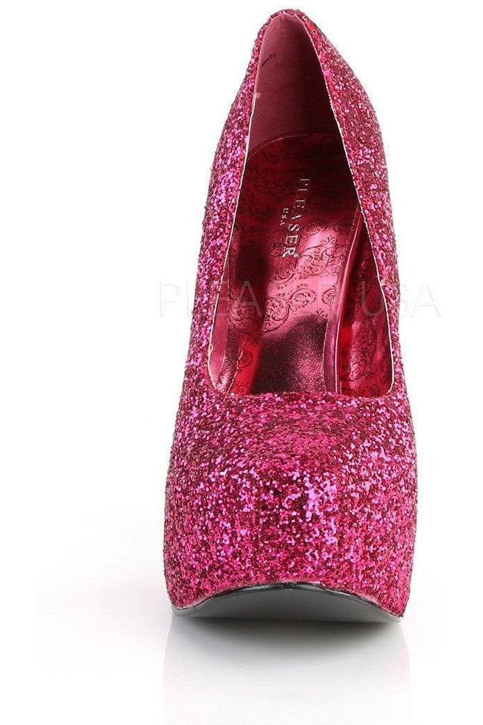 TEEZE-06GW Pump | Fuchsia Glitter-Pleaser Pink Label-Pumps-SEXYSHOES.COM