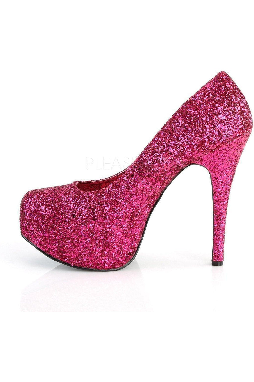 TEEZE-06GW Pump | Fuchsia Glitter-Pleaser Pink Label-Pumps-SEXYSHOES.COM
