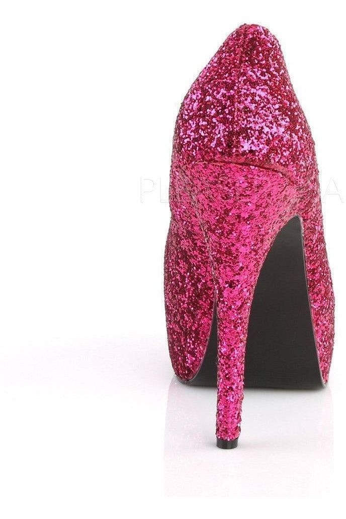 TEEZE-06GW Pump | Fuchsia Glitter-Pleaser Pink Label-Pumps-SEXYSHOES.COM