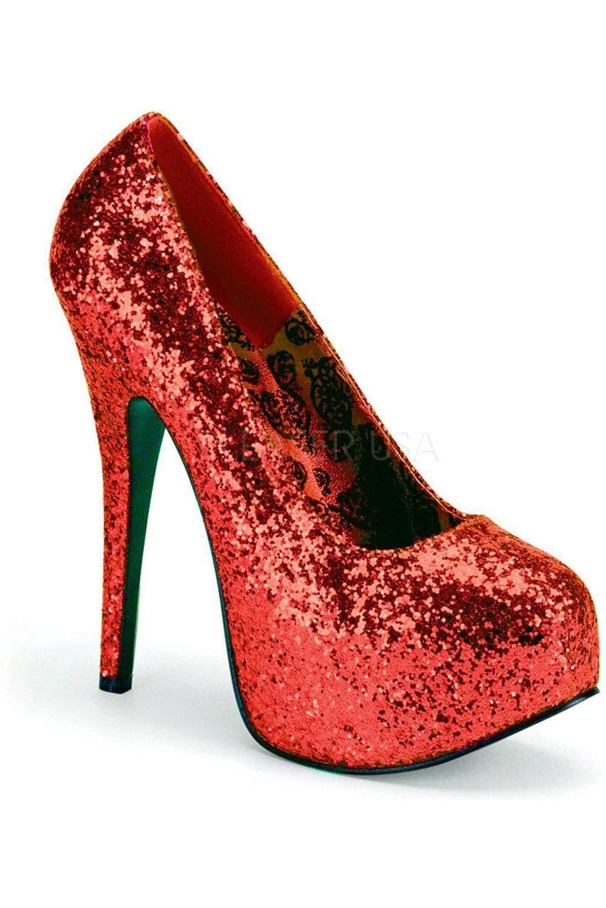 TEEZE-06GW Pump | Red Glitter-Pleaser Pink Label-Red-Pumps-SEXYSHOES.COM