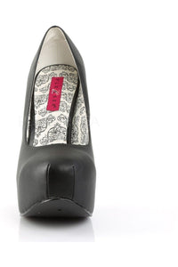 Pleaser Pink Label TEEZE-06W Pump in Black Faux Leather