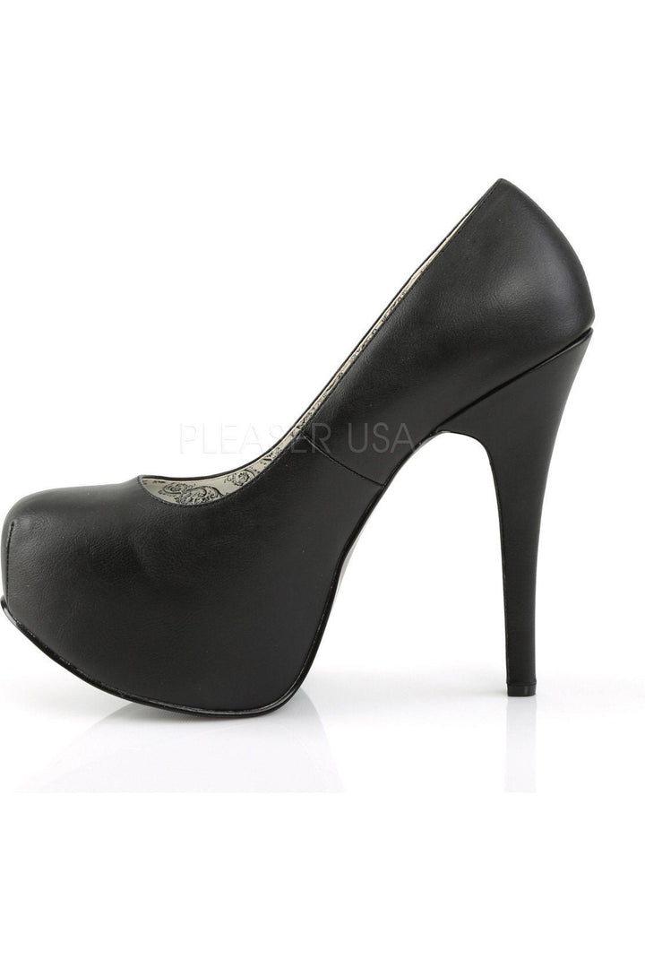 TEEZE-06W Pump | Black Faux Leather-Pleaser Pink Label-Pumps-SEXYSHOES.COM