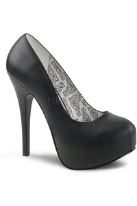 Pleaser Pink Label TEEZE-06W Pump in Black Faux Leather from SexyShoes.com