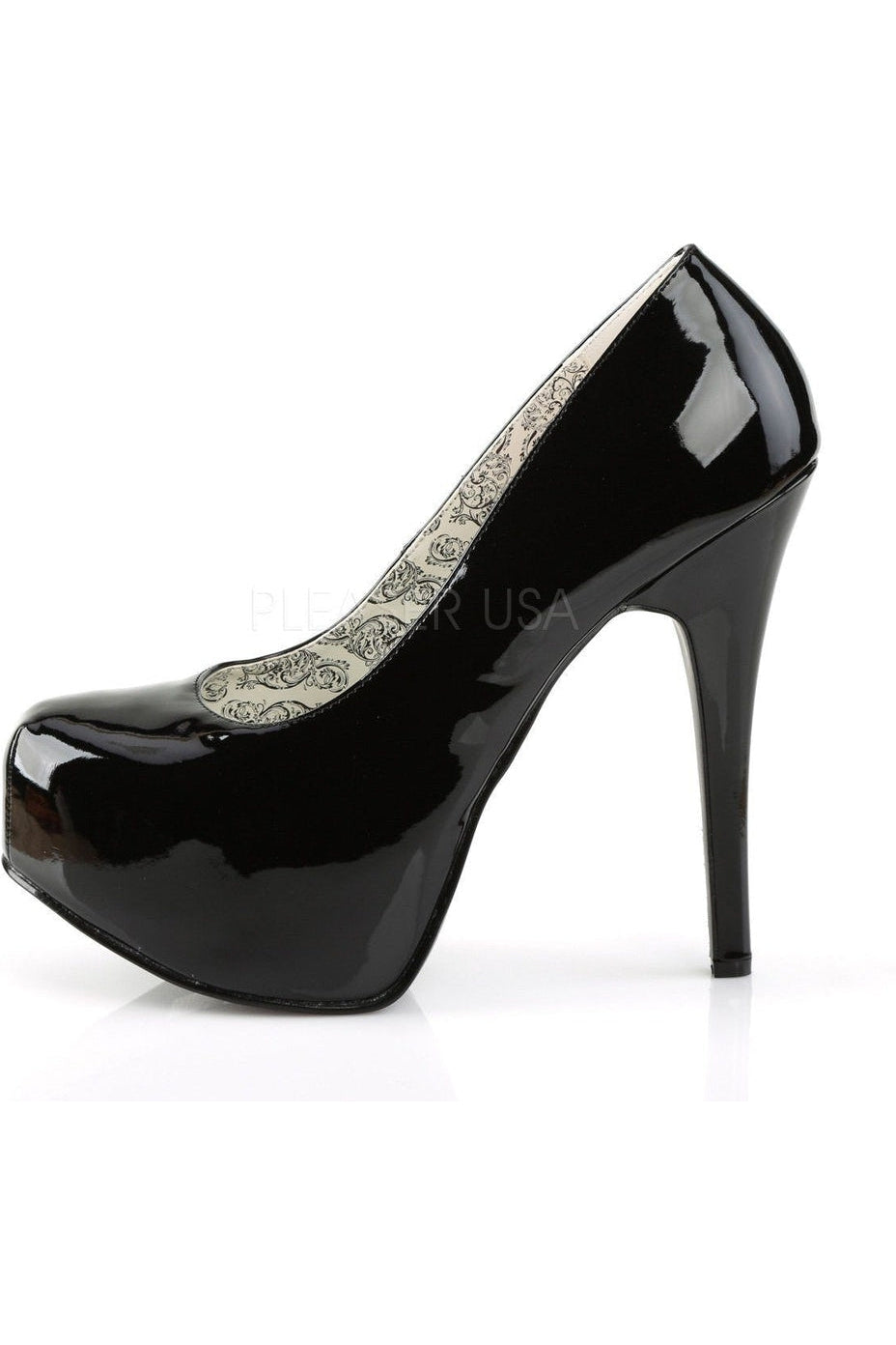 Pleaser Pink Label TEEZE-06W Pump in Black Patent