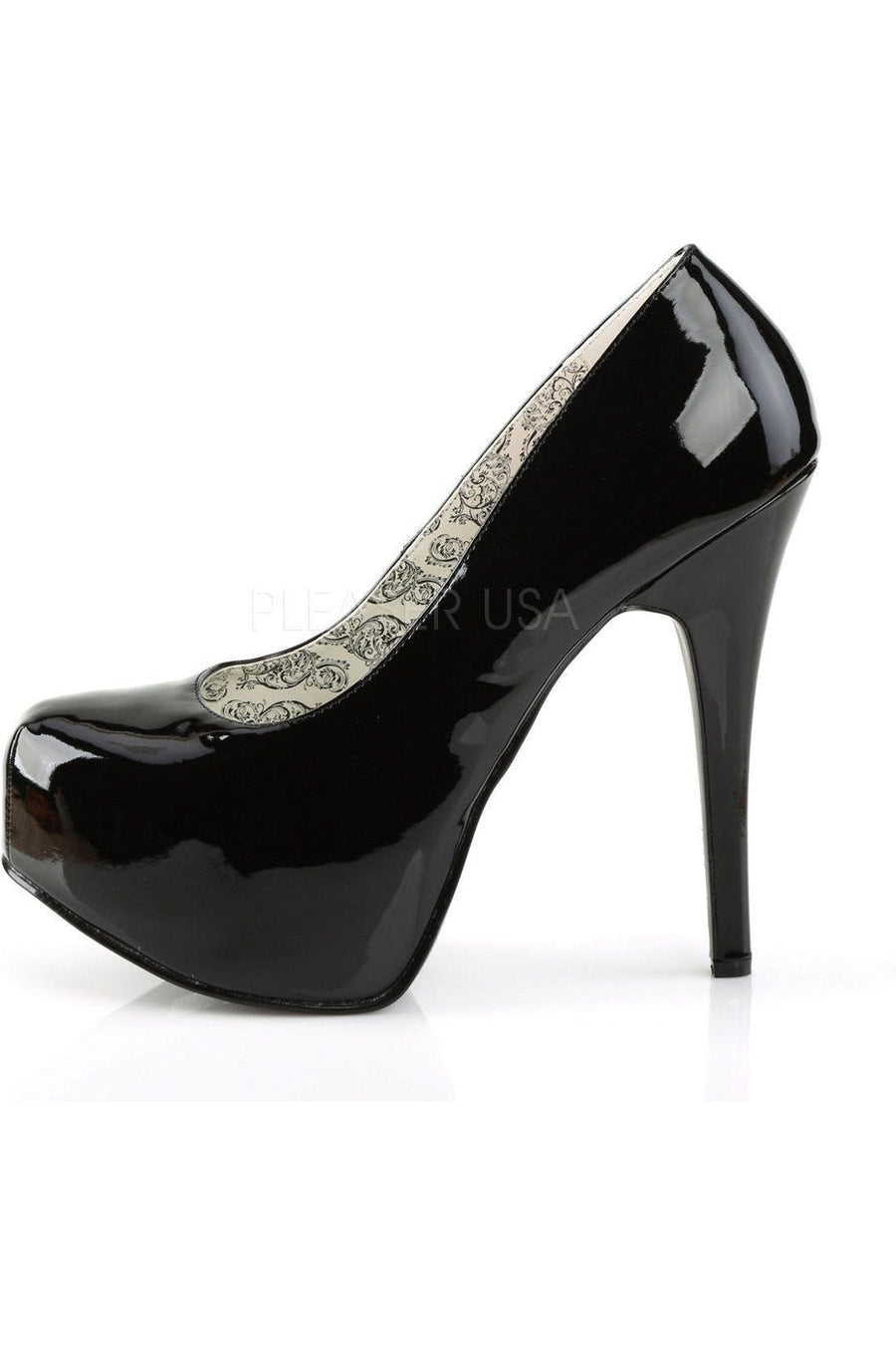 Pleaser Pink Label TEEZE-06W Pump in Black Patent