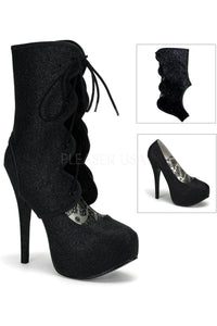Bordello TEEZE-31G Pump in Black Glitter from SexyShoes.com