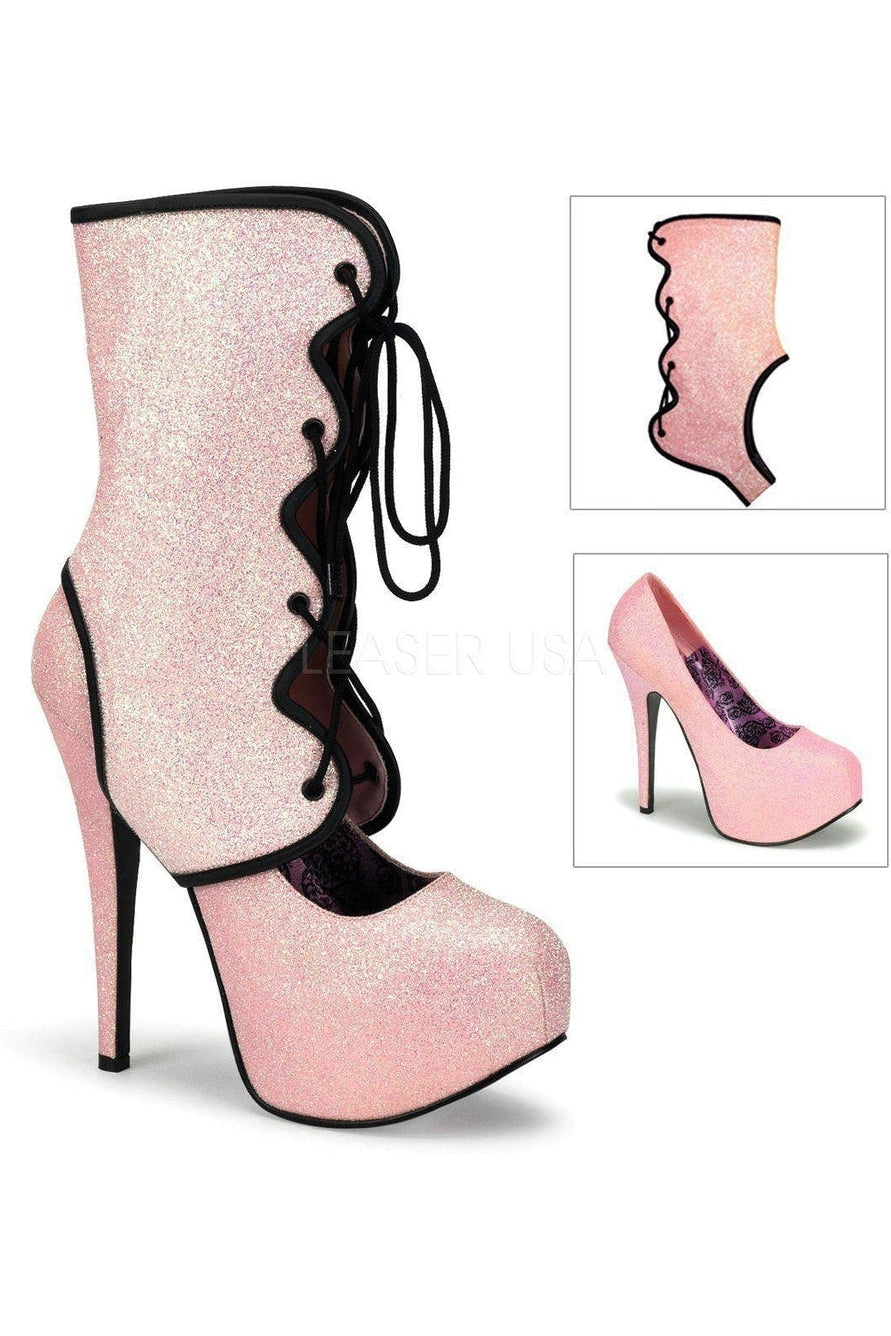 Bordello TEEZE-31G Pump in Pink Glitter from SexyShoes.com