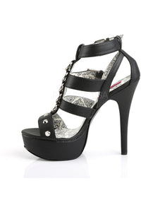 Pleaser Pink Label TEEZE-42W Sandal in Black Faux Leather