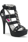 TEEZE-42W Sandal | Black Faux Leather