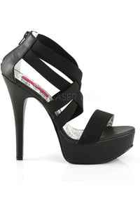 Pleaser Pink Label TEEZE-47W Platform Sandal in Black Faux Leather