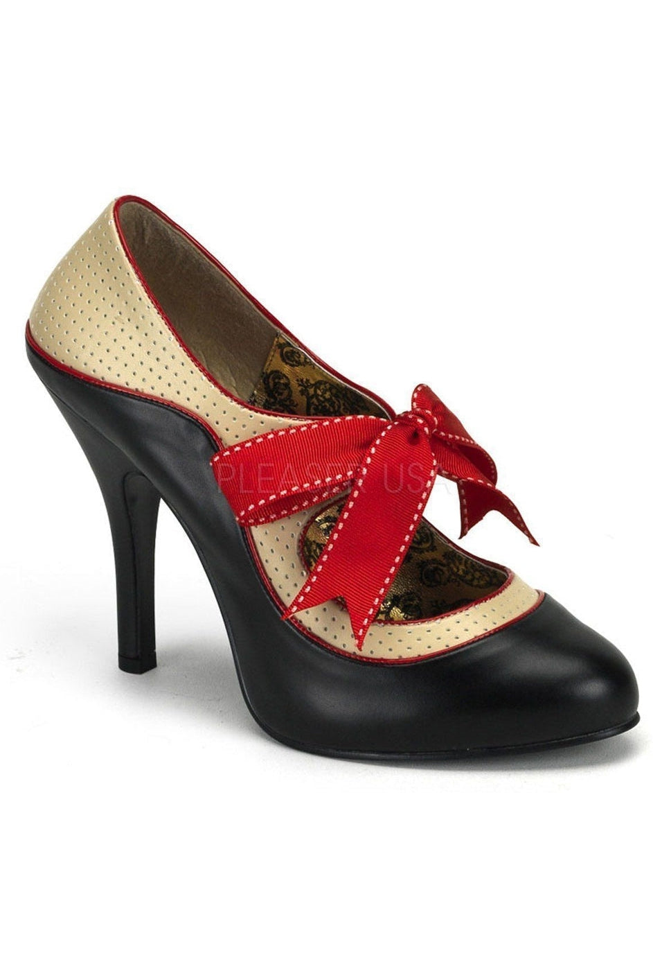 TEMPT-27 Pump | Black Faux Leather-Bordello-Black-Pumps-SEXYSHOES.COM