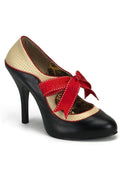 TEMPT-27 Pump  | Black Faux Leather