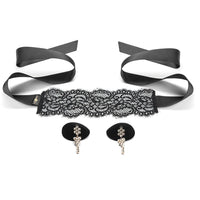 Secret Kisses Temptation Bondage Style Set in Black  from SexyShoes.com