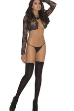 Thigh High With Bow And Lace Trim