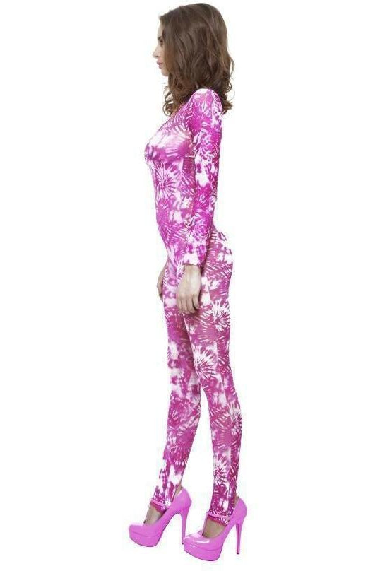Tie Dye Pink Bodysuit | Pink-Fever-Pink-Bodystockings-SEXYSHOES.COM