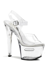 Pleaser TIPJAR-708-2 Platform Sandal in Clear Vinyl from SexyShoes.com