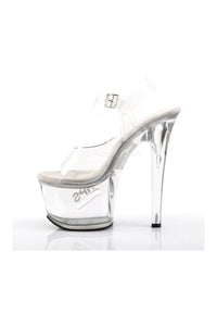 Pleaser TIPJAR-708-5 Platform Sandal in Clear Vinyl
