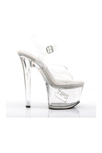 Pleaser TIPJAR-708-5 Platform Sandal in Clear Vinyl