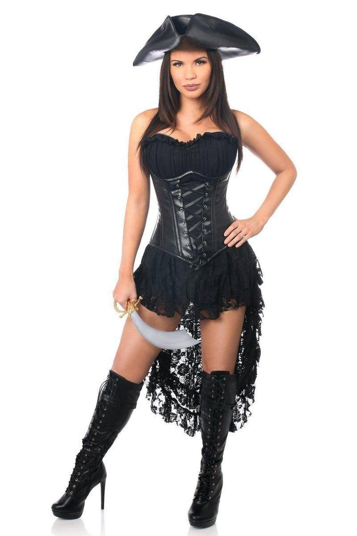 Top Drawer 4 PC Black Pirate Captain Costume-Daisy Corsets-SEXYSHOES.COM