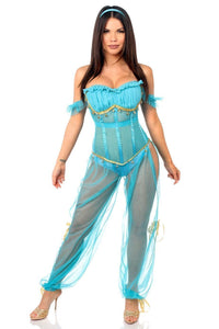Daisy Corsets Top Drawer 4 PC Persian Princess Costume in Turquoise  from SexyShoes.com