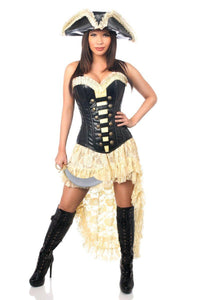 Daisy Corsets Top Drawer 4 PC Pirate Wench Costume in Black  from SexyShoes.com