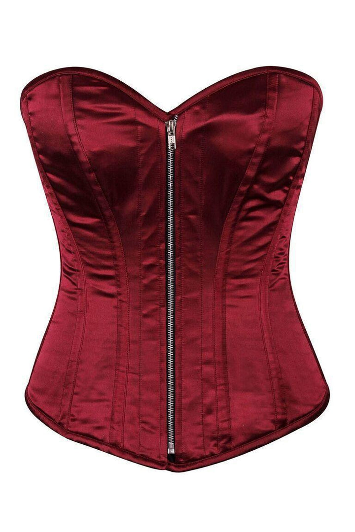 Top Drawer Bordeaux Satin Steel Boned Corset-Daisy Corsets-SEXYSHOES.COM