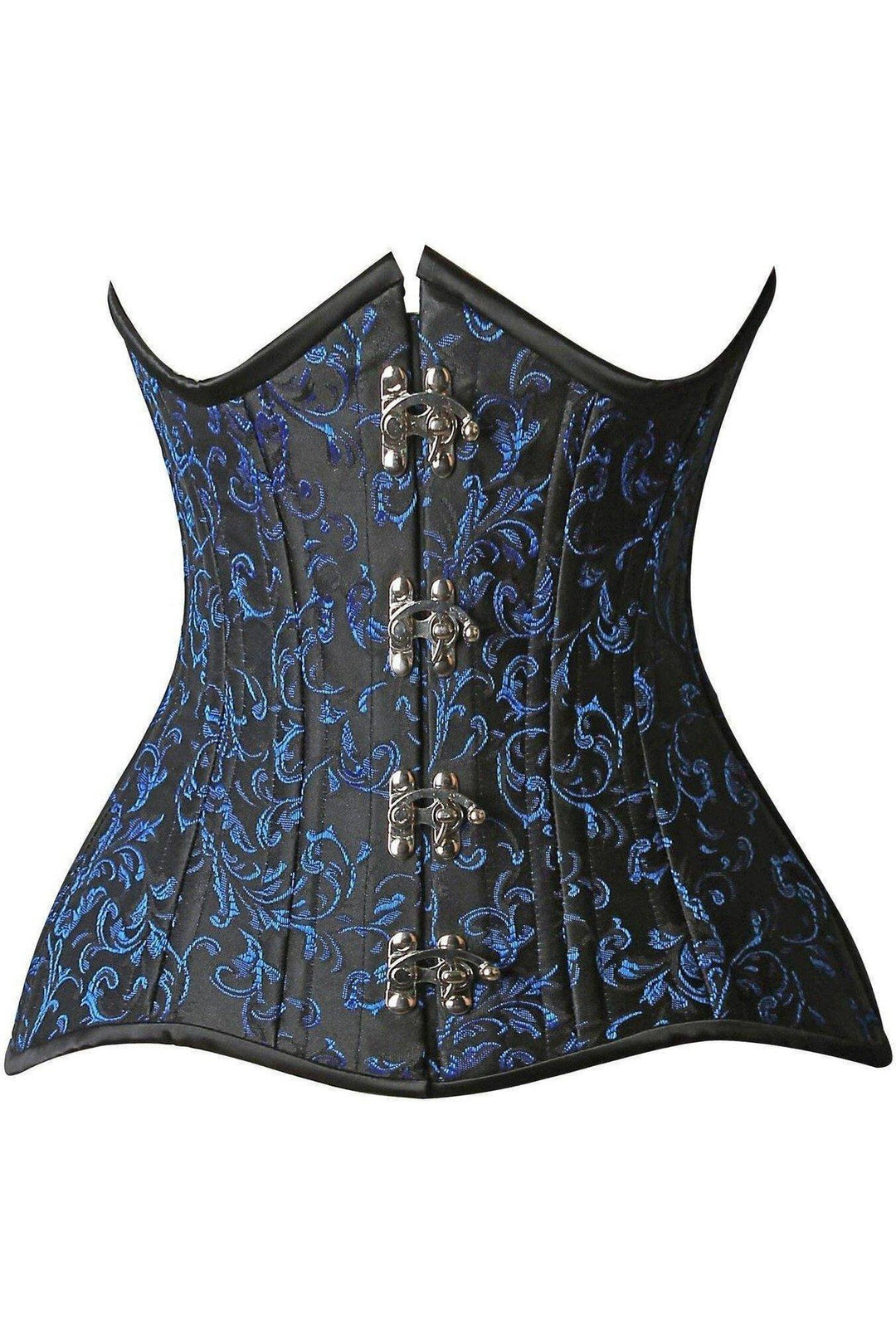 Daisy Corsets Top Drawer CURVY Brocade Double Steel Boned Under Bust Corset in Black  from SexyShoes.com