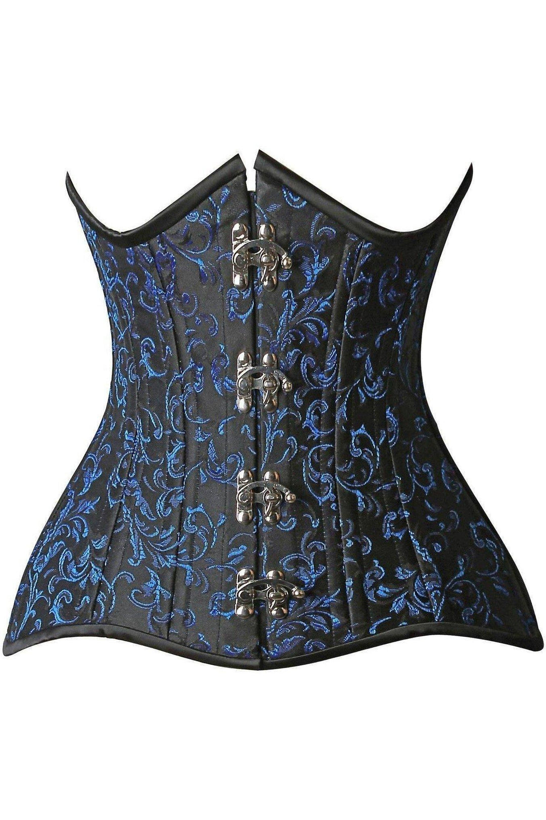 Top Drawer CURVY Brocade Double Steel Boned Under Bust Corset-Daisy Premium-SEXYSHOES.COM